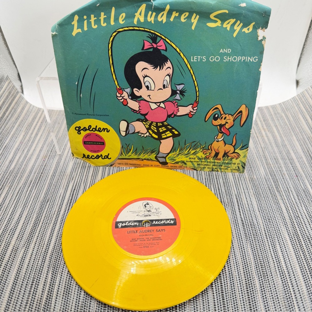 Vintage Little Audrey Says Golden Record R70 Yellow Vinyl 6 inch 78 RPM 1950s